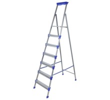 Стремянка стальная 7 ступеней (1,51м), с лотком для инструментов